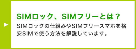 SIMロック、SIMフリーとは？ SIMロックの仕組みやSIMフリースマホを格安SIMで使う方法を解説しています。