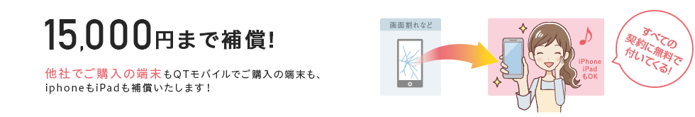 すべての契約に端末補償付き！イメージ画像