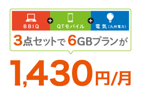 音声通話＋データ通信6GBまで月額 990円/月