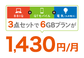 音声通話＋データ通信6GBまで月額1,430円/月