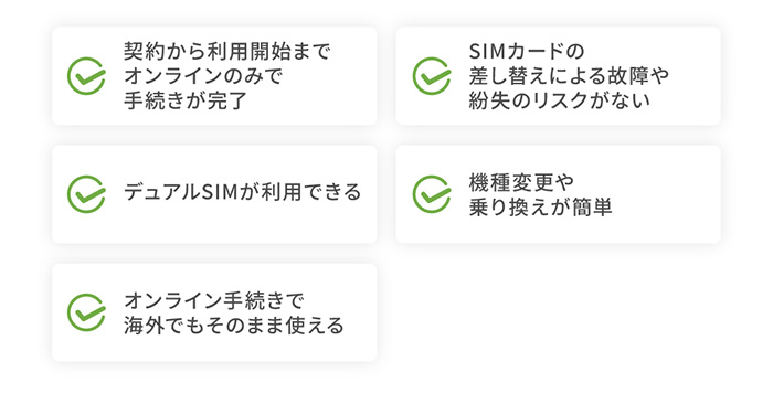 eSIMのメリットのイメージ