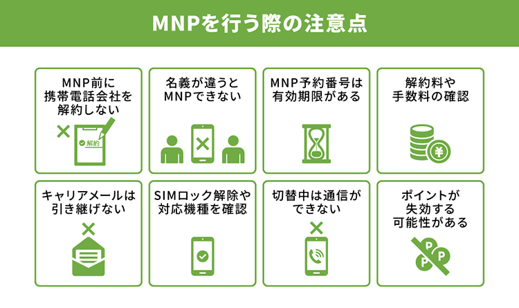 MNPを行う際の注意点のイメージ