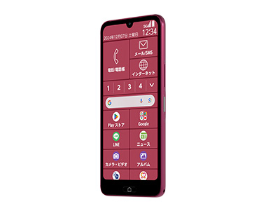 らくらくスマートフォン Lite MR01 color2 斜め