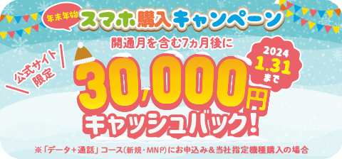 年末年始スマホ購入キャンペーン