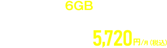たとえば、6GBプランなら家族4人で使ってもずーっと5,720円/月(税込)